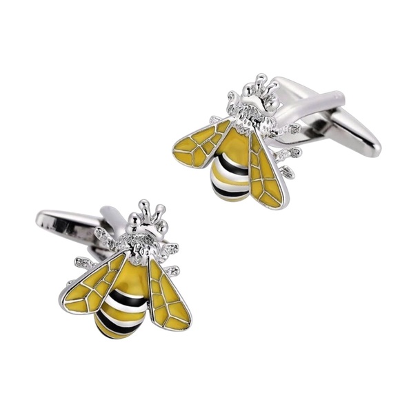 Black and Yellow Bumblebee Cufflinks - Picture 1 of 15